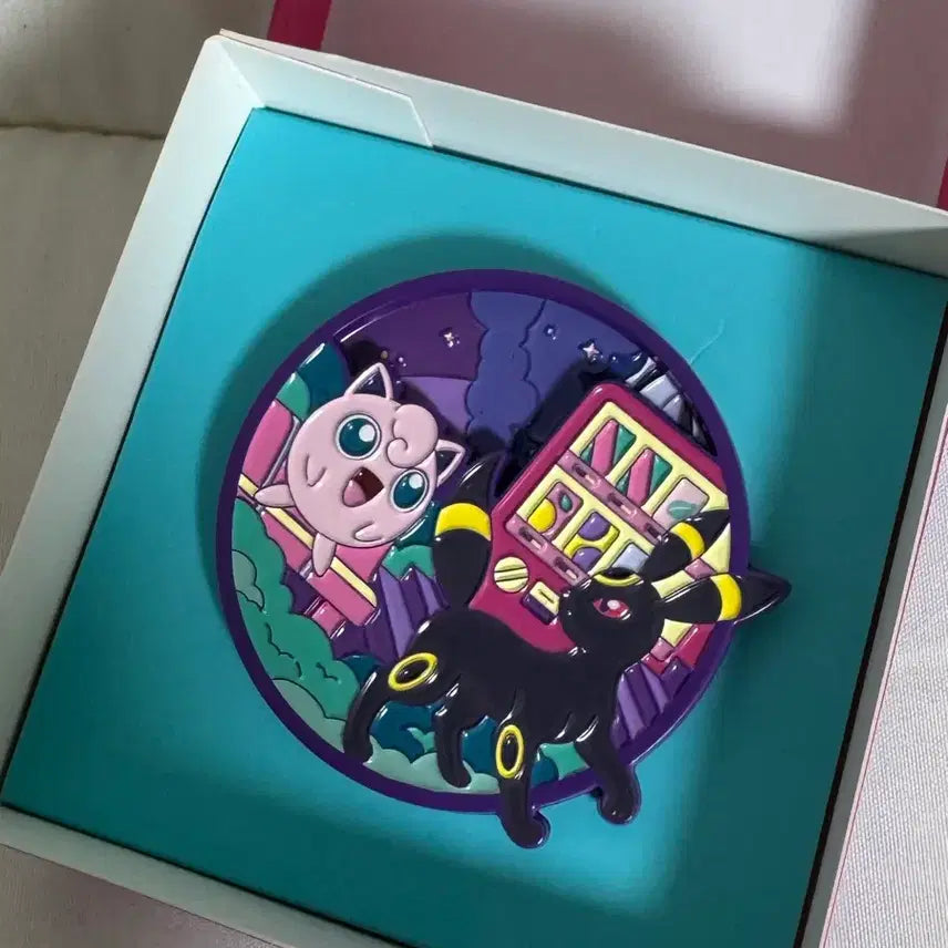 [BUNJANG] Pokemon Ditto Playground Pop-Pop Midnight Roulette Pin Badge (Jigglypuff &amp; Umbreon) / 포켓몬 메타몽 놀이터 팝팝 미드나잇 룰렛 핀 뱃지 (푸린&amp;블래키)