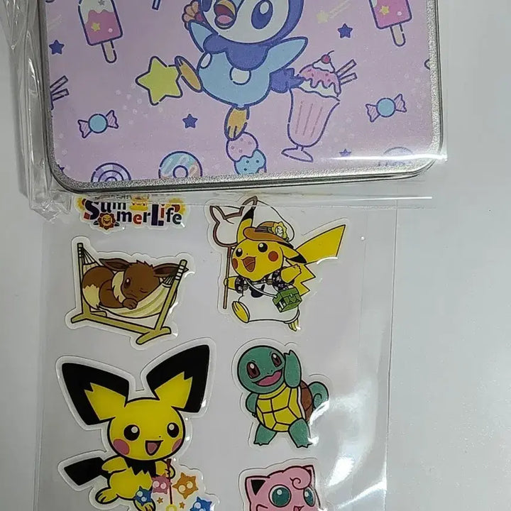 [BUNJANG] Pokemon Pendori Tin Case &amp; Sticker Bundle Set / 포켓몬 펭도리 틴케이스, 스티커 일괄