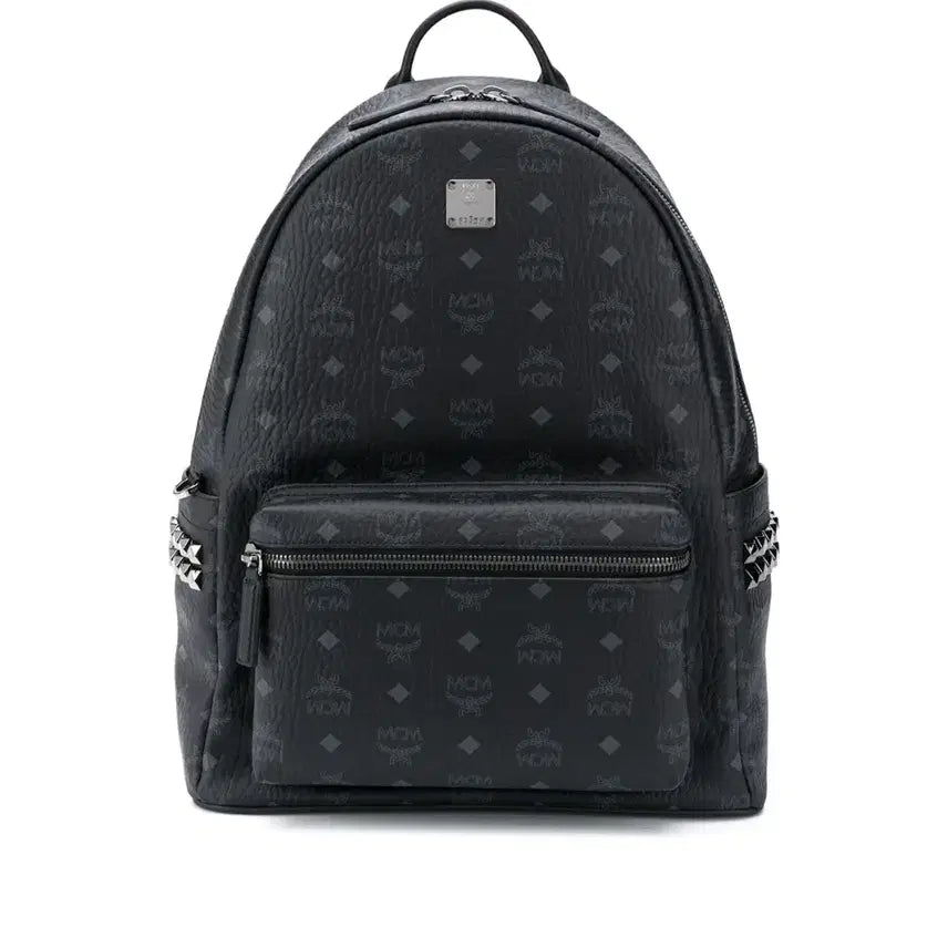 [BUNJANG] MCM Studded Backpack Black (Large) / MCM 백팩 사이드스터드 블랙(L)