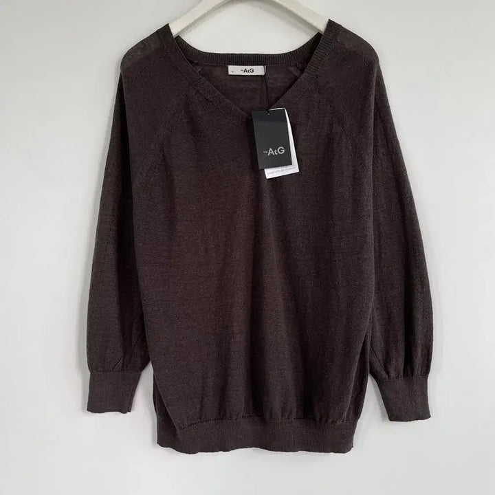 [BUNJANG] The AtG Linen V-Neck Knit Sweater (Size 88) / (새상품) The AtG 더앳그레이 린넨 브이넥 니트