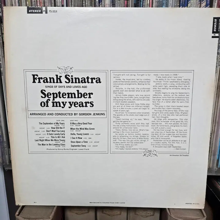 [SOLD OUT] 프랭크 시나트라 lp판