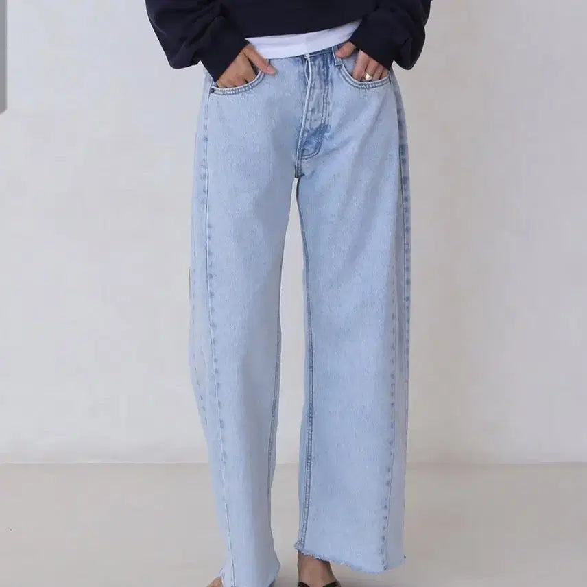 [BUNJANG] 11am 444 Wide Leg Jeans (Light Blue) / 11am 444 와이드진 (연청)