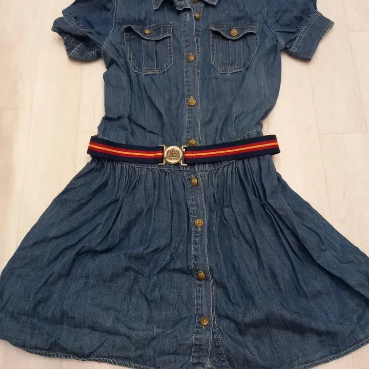 [BUNJANG] Polo Ralph Lauren Denim Dress Set (Size 14T) / 폴로 랄프로렌 데님 원피스 벨트 세트14T