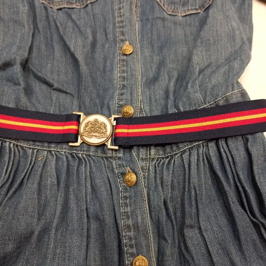 [BUNJANG] Polo Ralph Lauren Denim Dress Set (Size 14T) / 폴로 랄프로렌 데님 원피스 벨트 세트14T