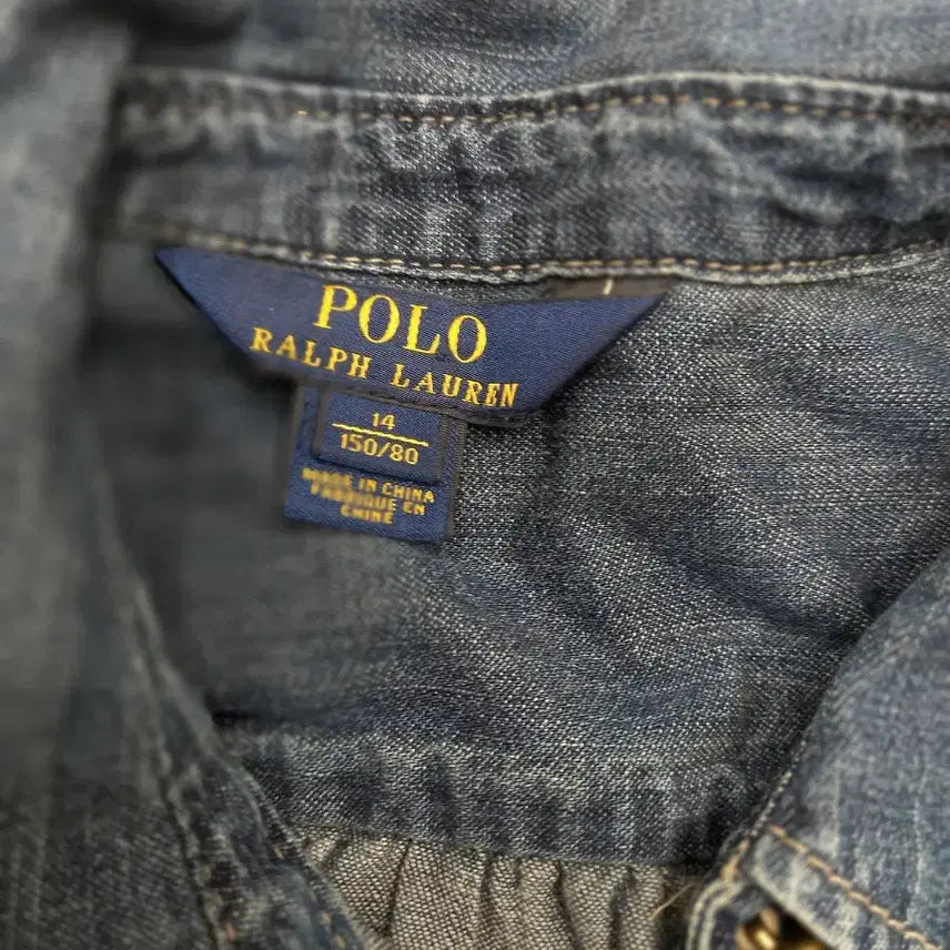 [BUNJANG] Polo Ralph Lauren Denim Dress Set (Size 14T) / 폴로 랄프로렌 데님 원피스 벨트 세트14T