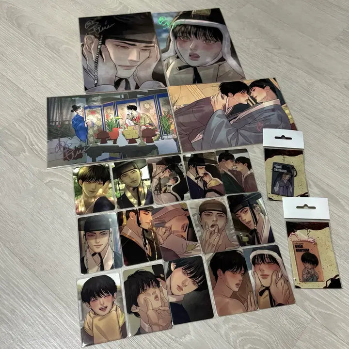 [BUNJANG] Painter of the Night (Yaha Choeop) Mokpan Shikishi Set (4 Types) &amp; Toonique Keyring Set (2 Types) - Collection Version 2 / 야화첩 모펀 색지 4종세트, 컬포 버전2, 투니크 키링 2종 일괄
