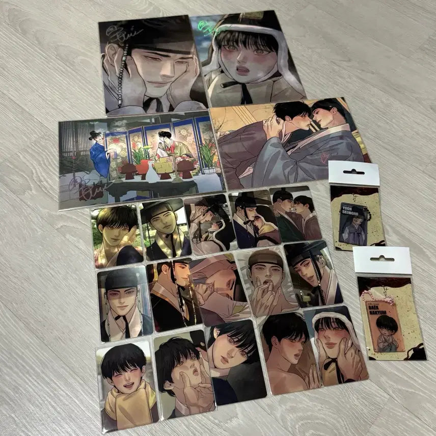 [BUNJANG] Painter of the Night (Yaha Choeop) Mokpan Shikishi Set (4 Types) &amp; Toonique Keyring Set (2 Types) - Collection Version 2 / 야화첩 모펀 색지 4종세트, 컬포 버전2, 투니크 키링 2종 일괄