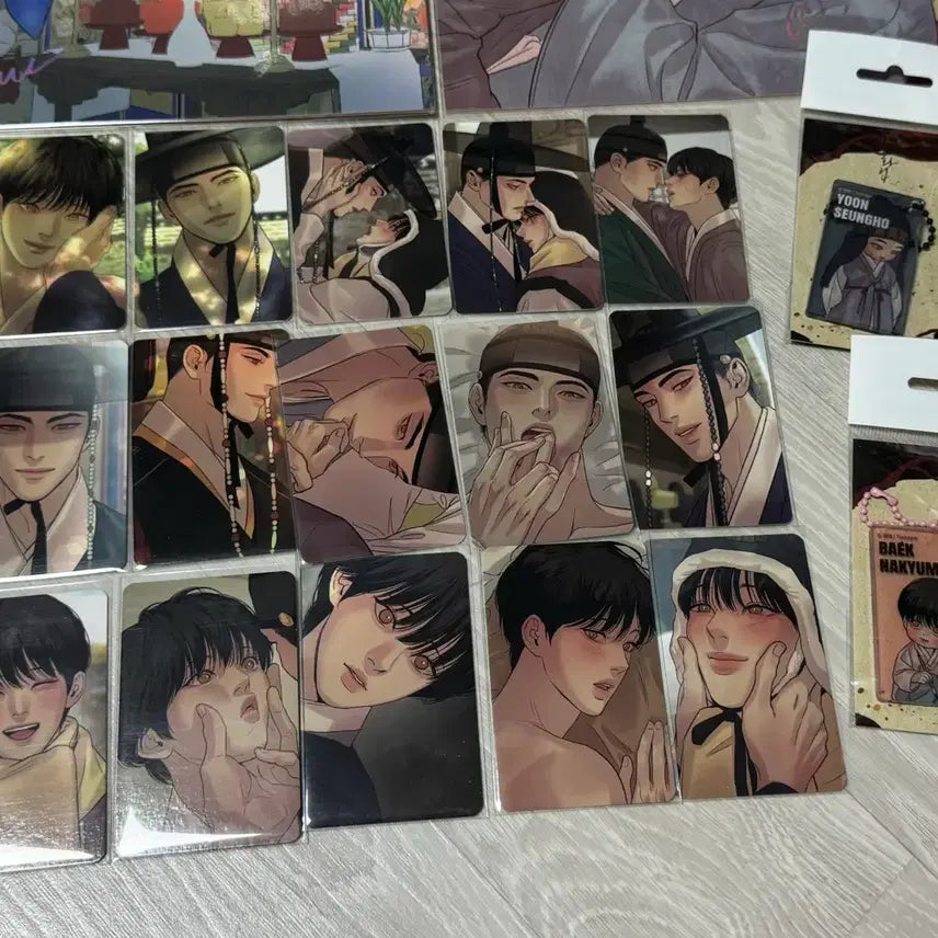[BUNJANG] Painter of the Night (Yaha Choeop) Mokpan Shikishi Set (4 Types) &amp; Toonique Keyring Set (2 Types) - Collection Version 2 / 야화첩 모펀 색지 4종세트, 컬포 버전2, 투니크 키링 2종 일괄