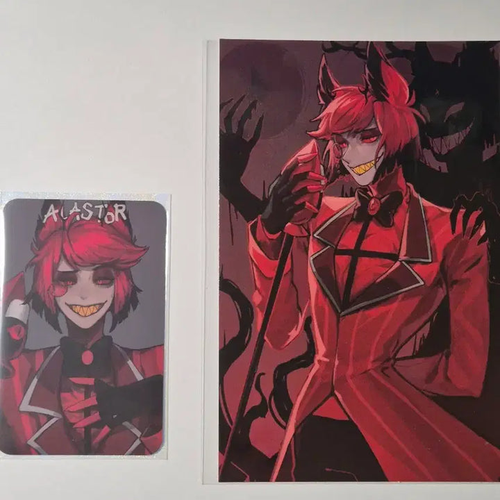 [BUNJANG] Hazbin Hotel Alastor Acrylic Standee, Photocard, and Postcard Set / 해즈빈 호텔 알래스터 아크릴,포카,엽서 양도