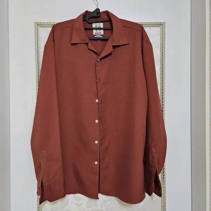 [BUNJANG] Satin Shirt Brown / 미착용 새틴 셔츠 브라운