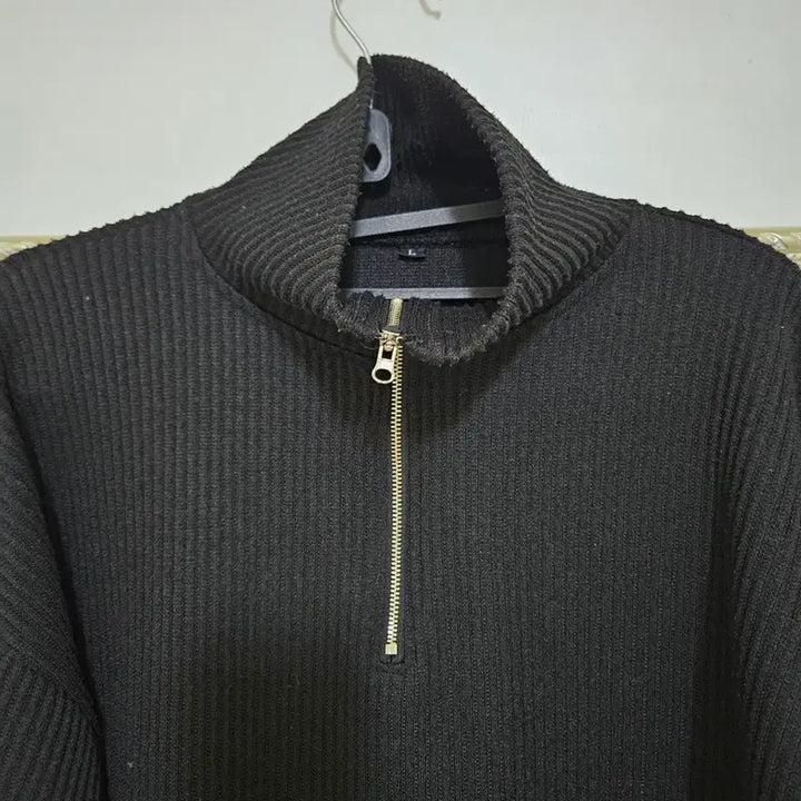 [BUNJANG] Ribbed Zip-Up Top Set / 골지 집업 상의 카키/블랙 일괄