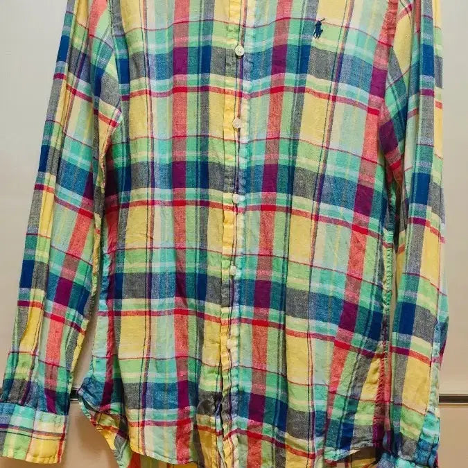 [BUNJANG] Polo Linen Madras Check Shirt Size S / 폴로 린넨 마드라스 체크 셔츠 s사이즈