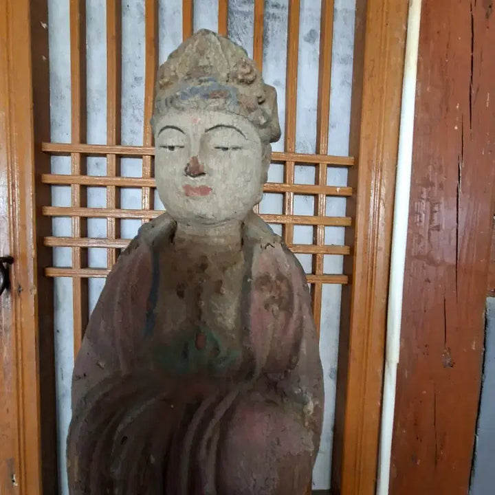 [BUNJANG] Antique Wooden Statue of Guanyin / 고풍스러운 목조 관세음보살상
