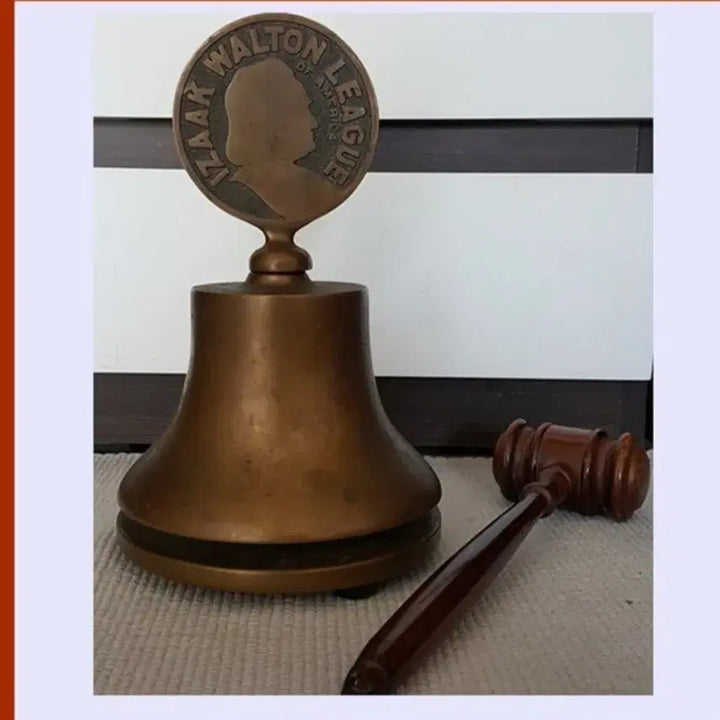[BUNJANG] US Vintage Izaak Walton League Gavel &amp; Bell Set - Rare Collectible / 미국 빈티지 이자크윌턴 리그 테이블 차임벨 희귀수집품