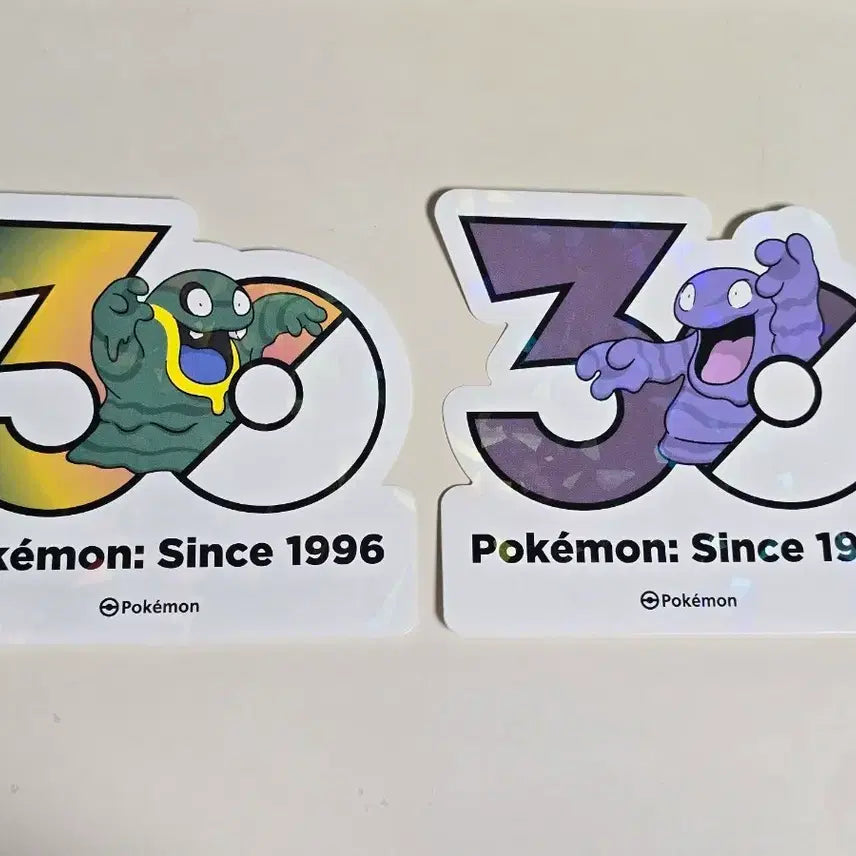 [BUNJANG] Pokemon 30th Anniversary Logo Sticker Set / [세트] 포켓몬 30주년 기념 로고 스티커 질퍽이 알로라 질퍽이