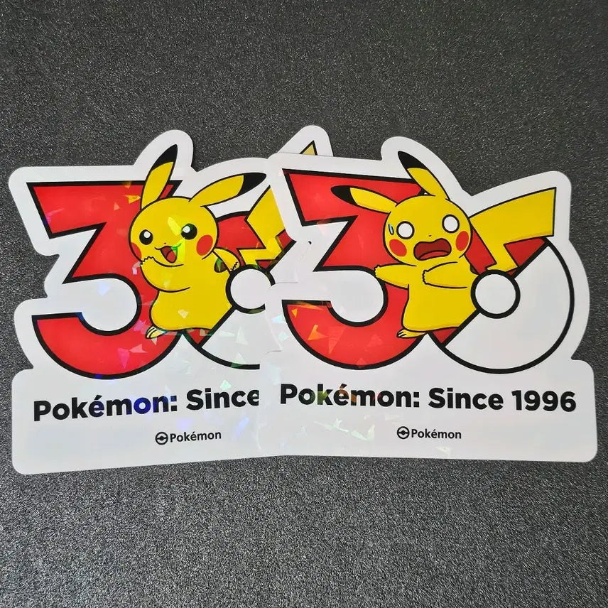 [BUNJANG] Pokemon 30th Anniversary Sticker Bundle Pikachu + Shocked Pikachu / 일괄) 포켓몬 로고 30주년 스티커 피카츄 + 놀란 피카츄