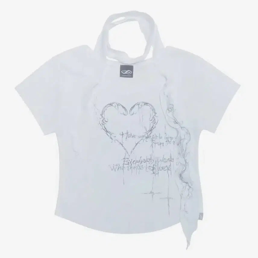 [BUNJANG] Hug Your Skin Heart Ornament Scarf Top / 허그유어스킨 하트 오너먼트 스카프 탑
