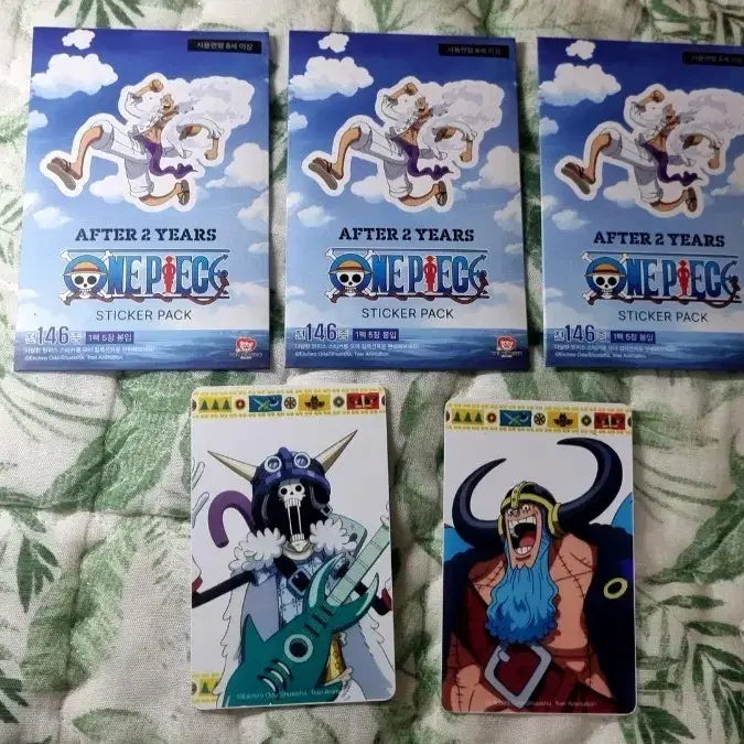 [BUNJANG] One Piece Emotion Sticker Pack (3 Unsealed) + 2 Photocards / 원피스 이모션 스티커 팩 3개(미개봉) + 원피스 포토 카드 2장