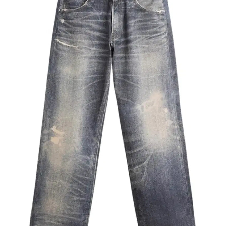 [BUNJANG] Zara Printed Washed Baggy Fit Jeans Blue / (32) 자라 프린티드 워시드 배기 핏 진 블루