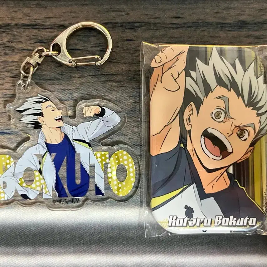 [BUNJANG] Haikyuu!! Bokuto Acrylic Keychain &amp; Badge Bundle Set / 하이큐 보쿠토 일괄 판매