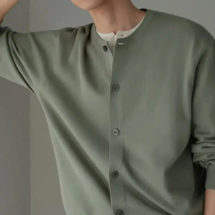 [BUNJANG] Musinsa Standard Light Khaki Cardigan / 무신사스탠다드 라이트카키 가디건