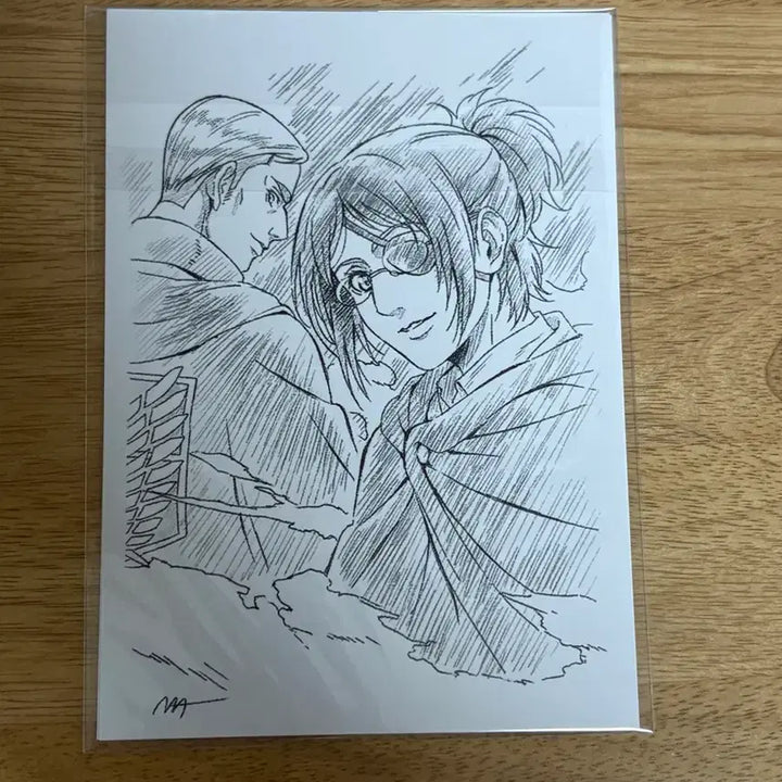 [BUNJANG] Attack on Titan Levi &amp; Hange Special Edition Postcard Set (Unsealed) / 진격의거인 특전 엽서 리바이 한지 미개봉