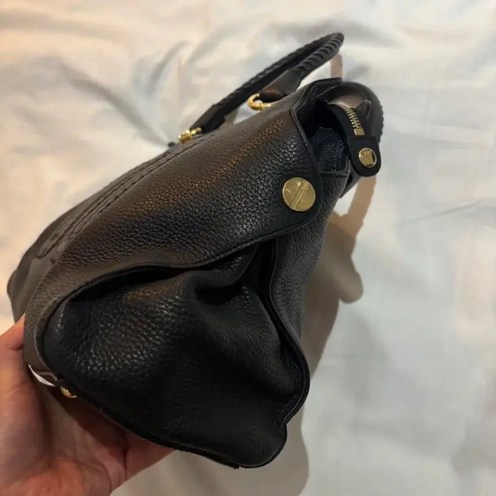 [SOLD OUT] 닥스 DAKS 클래식 빅 DD로고 블랙 가죽 토트백