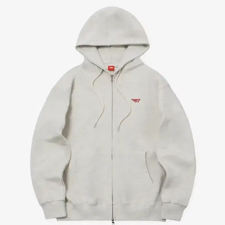 [BUNJANG] T1 Oatmeal Hoodie Zip-up L Size / 티원 후드집업 오트밀 L사이즈