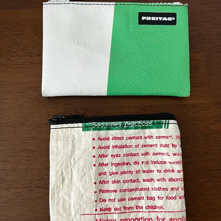 [BUNJANG] Freitag Blair Wallet Green/White with Vintage Coin Purse / 프라이탁 블레어 지갑 그린/화이트 + 덤으로 빈티지 동전지갑