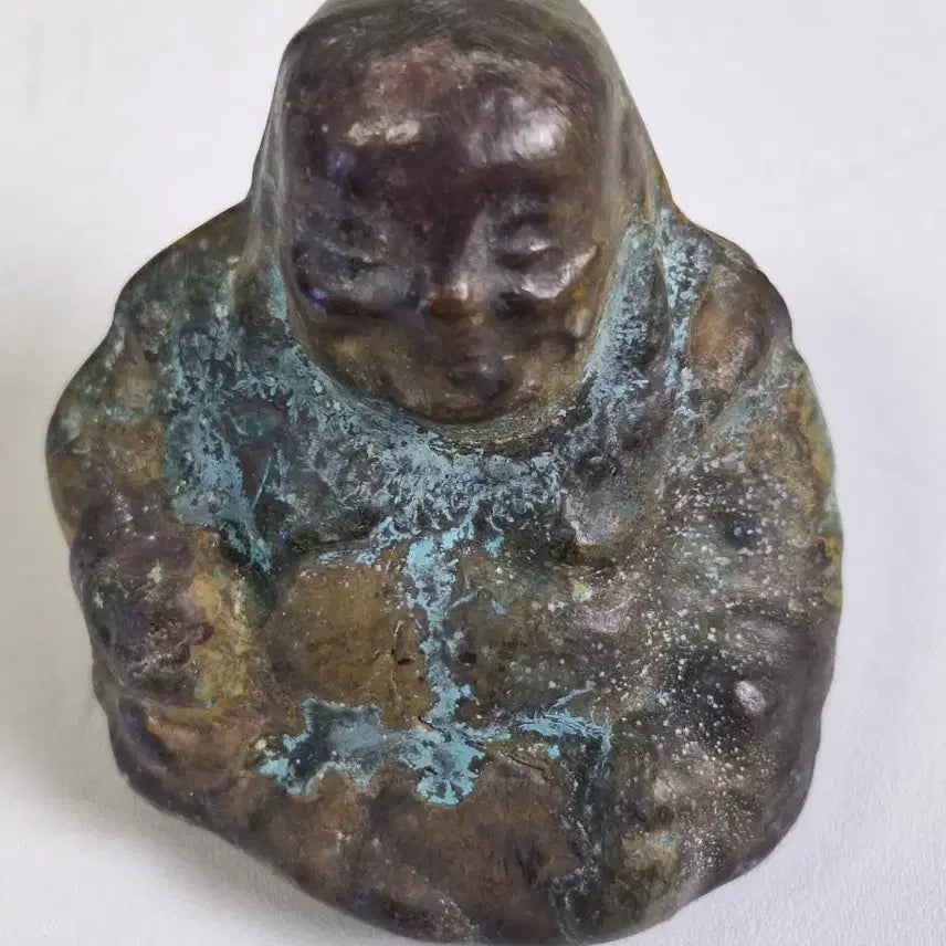 [BUNJANG] Antique Bronze Small Monk Figurine / 옛날 수집 자료 동 브론즈 소형 포대화상
