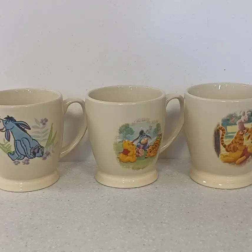 [BUNJANG] Disney Winnie the Pooh and Friends Character Mug Set / 빈티지 수집디즈니 푸우와 친구들 캐릭터 머그컵 3개