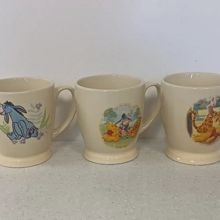 [BUNJANG] Disney Winnie the Pooh and Friends Character Mug Set / 빈티지 수집디즈니 푸우와 친구들 캐릭터 머그컵 3개