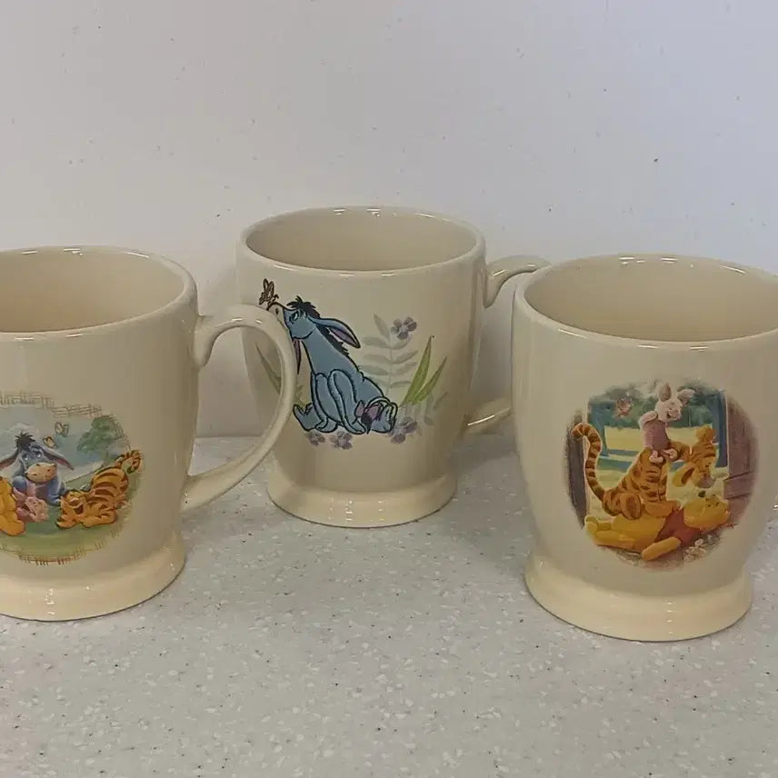 [BUNJANG] Disney Winnie the Pooh and Friends Character Mug Set / 빈티지 수집디즈니 푸우와 친구들 캐릭터 머그컵 3개
