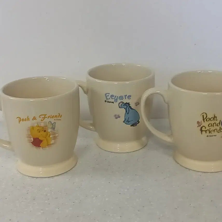 [BUNJANG] Disney Winnie the Pooh and Friends Character Mug Set / 빈티지 수집디즈니 푸우와 친구들 캐릭터 머그컵 3개