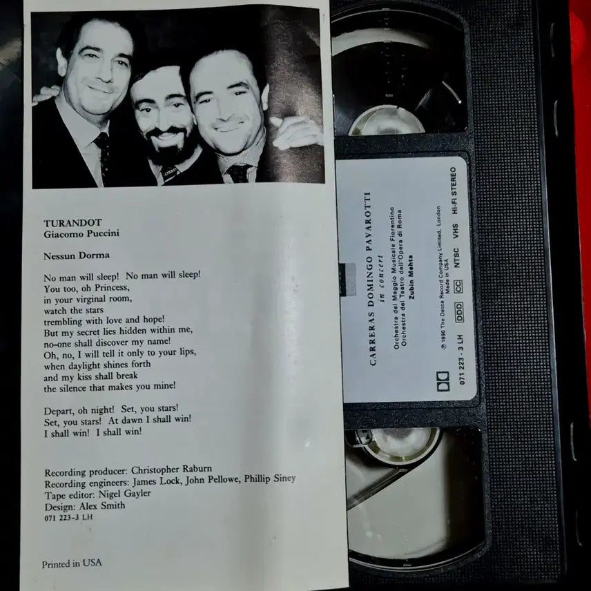 [BUNJANG] Carreras Domingo Pavarotti In Concert VHS / 카레라스 도밍고 파바로티 인 콘서트 VHS