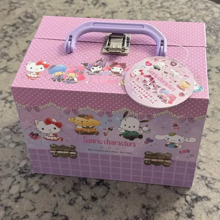 [BUNJANG] Sanrio Japan Official Sanrio Characters Purple Vanity Makeup Box / 오특! 산리오) 일본 정품 산리오 캐릭터즈 퍼플 바니티 메이크업 박스