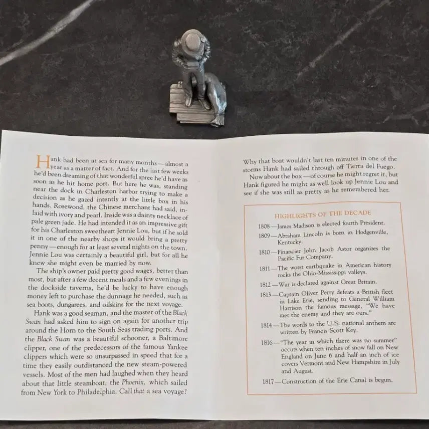[BUNJANG] Franklin Mint 1981 "Back on Land" Pewter Figurine with Manual / 1981 미국 Franklin Mint 주석 피규어 (설명서 포함)