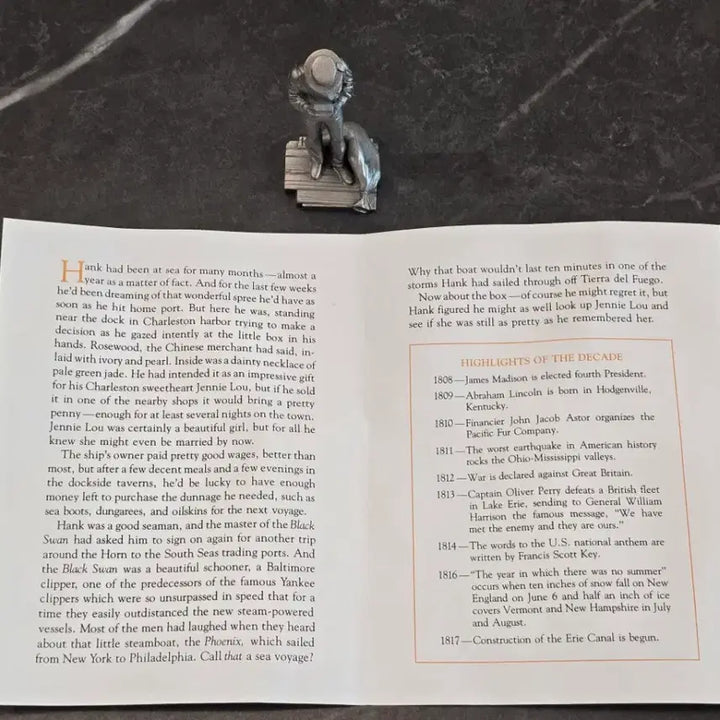 [BUNJANG] Franklin Mint 1981 "Back on Land" Pewter Figurine with Manual / 1981 미국 Franklin Mint 주석 피규어 (설명서 포함)