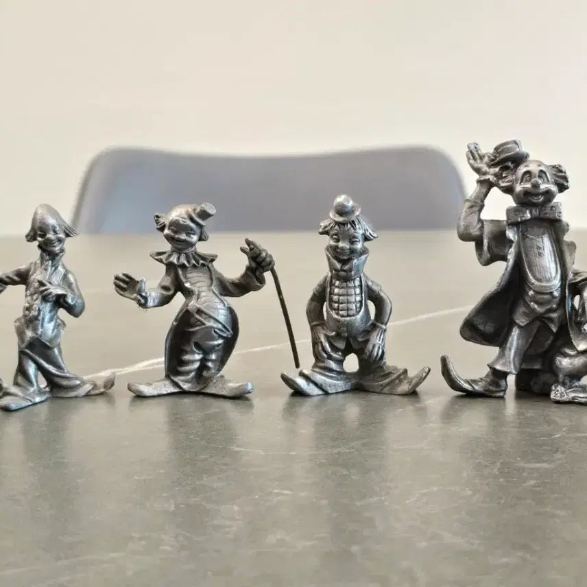[BUNJANG] Vintage Tin Jester Figurines Set of 4 / 빈티지 광대 주석 피규어 4개