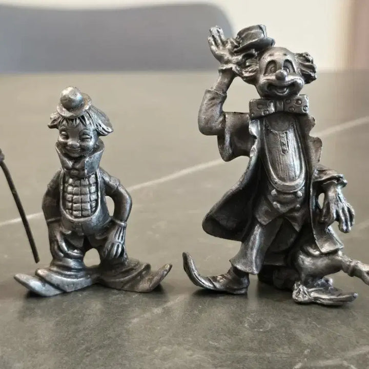 [BUNJANG] Vintage Tin Jester Figurines Set of 4 / 빈티지 광대 주석 피규어 4개