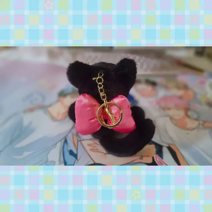 [BUNJANG] Black Cat Ribbon Keychain / [택포]검은 고양이 리본키링