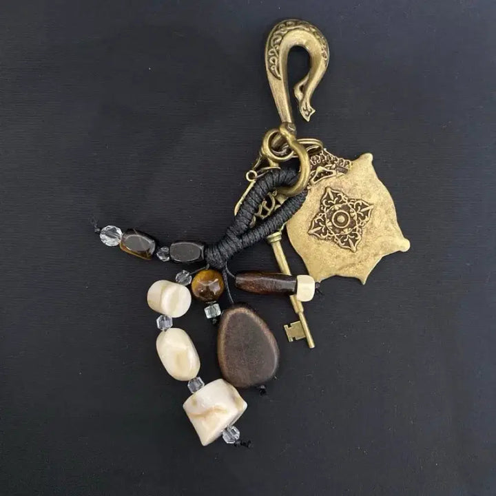 [BUNJANG] Bronze Tibetan Amulet Lucky Charm Keychain / 브론즈 행운 부적 키링