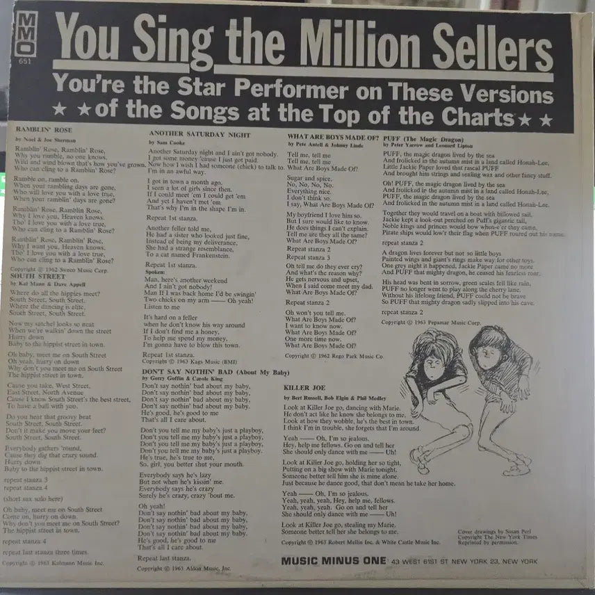 [BUNJANG] You Sing the Million Sellers Volume 1 LP / You Sing the Million Sellers 1_LP USA