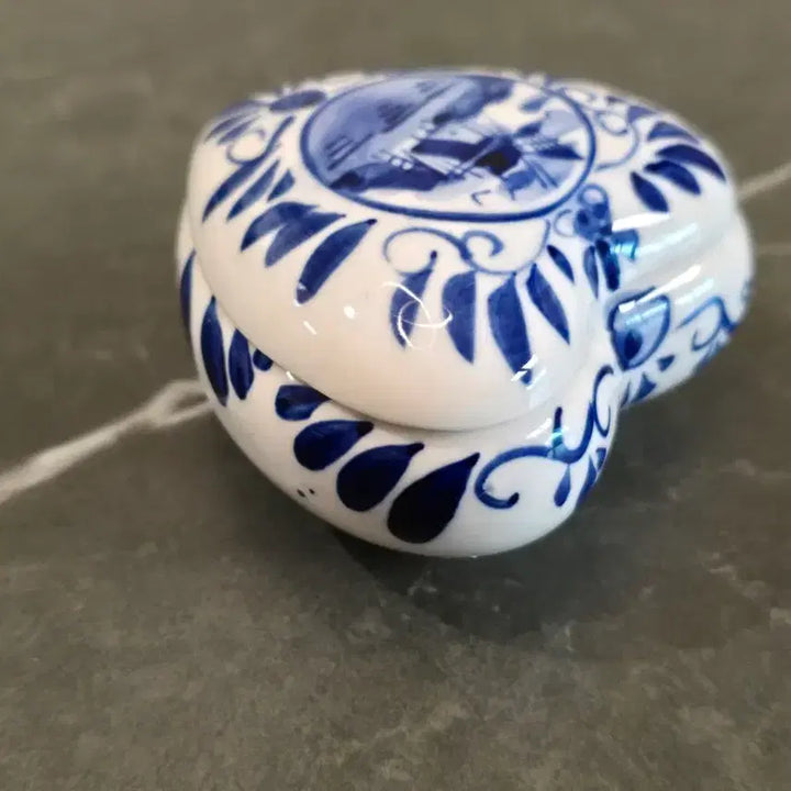 [BUNJANG] Delft Blue Heart Ceramic Trinket Box / 네덜란드 델프트 블루 Delft Blue 하트 도자기 트링켓 박스