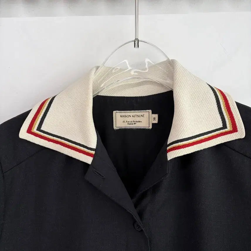 [BUNJANG] Maison Kitsuné Color Block Collar Dress / 메종키츠네 카라 원피스