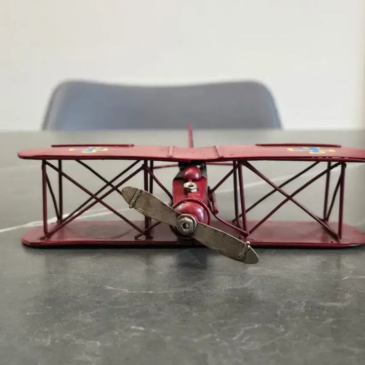 [BUNJANG] World War I German Fighter Aircraft Foker Dr.I Tinplate Model Decoration / 제1차 세계대전 독일 전투기 포커 Dr.l 모형 장식품