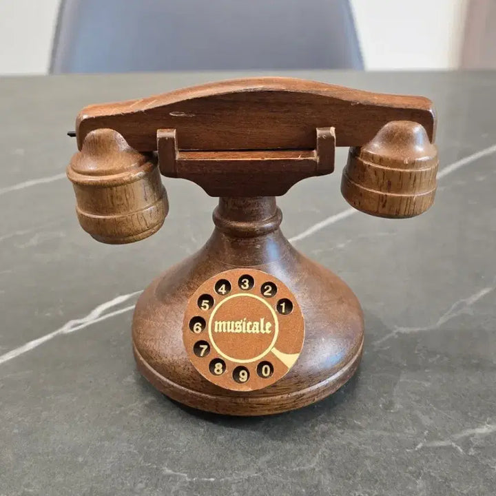 [BUNJANG] Vintage Taiwanese Wooden Rotary Phone Music Box / 빈티지 타이완 목재 전화기 오르골