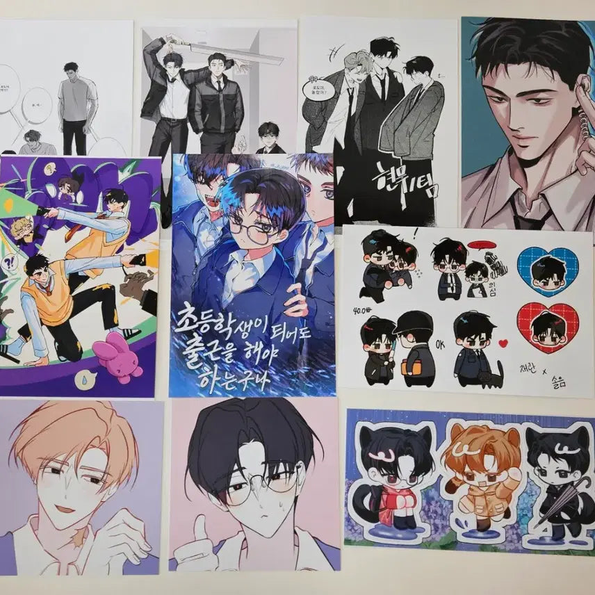 [BUNJANG] Mysterious Office Hyunmu Team 1 - Photo Booth Postcard + Sticker Bundle Set / 괴담출근 현무1팀 프박 엽서+스티커