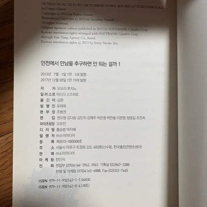 [BUNJANG] Is It Wrong to Try to Pick Up Girls in a Dungeon? Light Novel / 던전에서 만남을 추구하면 잘못될까 라이트 노벨
