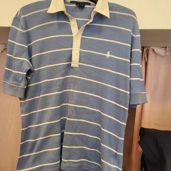 [SOLD OUT] 폴로 랄프로렌 스트라이프 반팔 카라티 블루